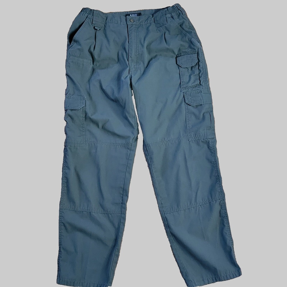 5.11 511 Tactical Cargo Pants Mens 36x32 Green Comfort Waist Workwear RipStop